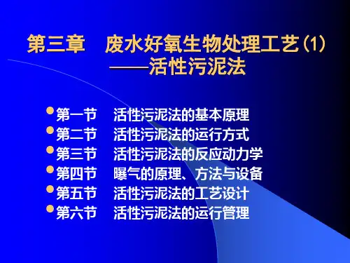 废水好氧生物处理工艺-——活性污泥法