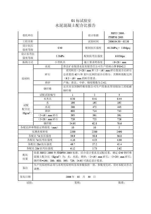 C40钢纤维砼