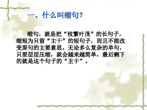 一、什么叫缩句？