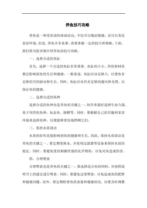 养鱼技巧攻略