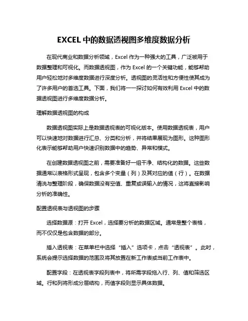 EXCEL中的数据透视图多维度数据分析