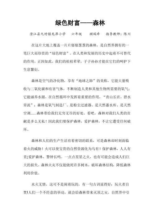 森林防火征文