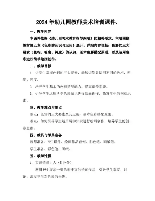 2024年幼儿园教师美术培训课件.