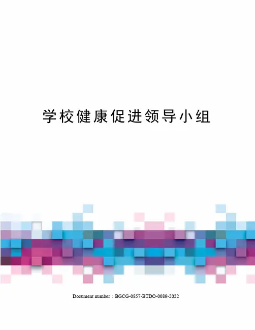 学校健康促进领导小组