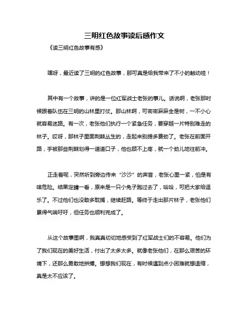 三明红色故事读后感作文