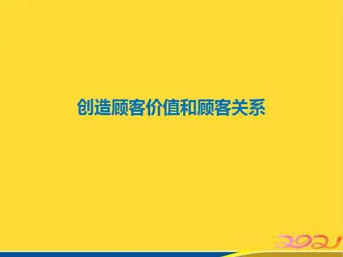 创造顾客价值和顾客关系(标准版)ppt资料