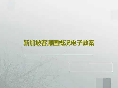 新加坡客源国概况电子教案98页PPT