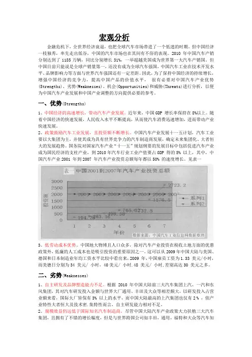 汽车行业SWOT分析