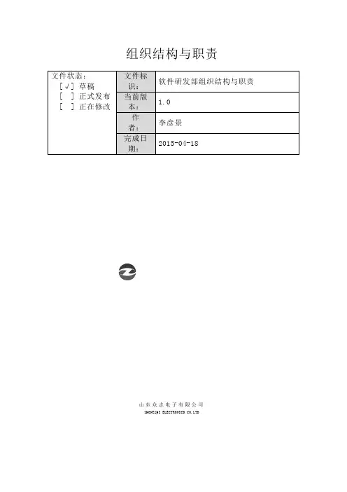 软件部组织结构及职责