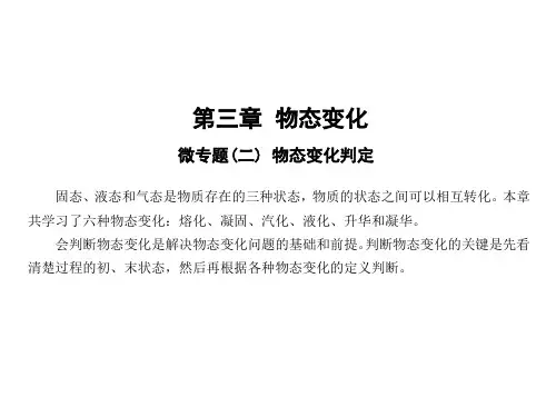 第三章微专题(二) 物态变化判定—2020秋人教版八年级物理上册课件PPT(10页)