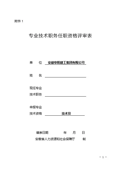 评审表(模板)