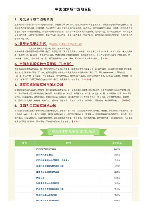 中国国家城市湿地公园