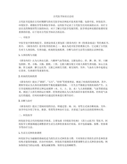 古代医书知识点总结