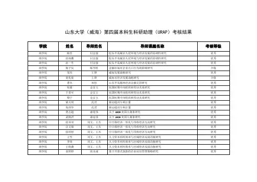 URAP考核结果-山东大学威海法学院