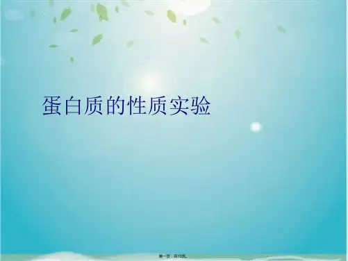 蛋白质的性质实验(共13张PPT)