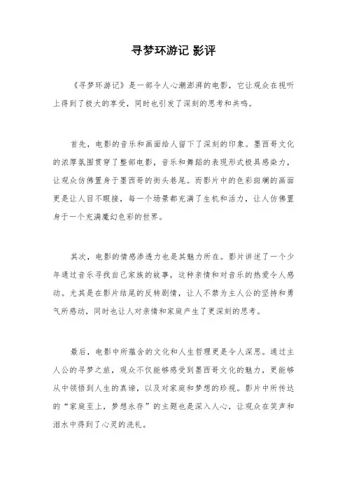 寻梦环游记 影评