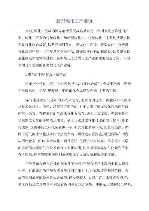新型煤化工产业链