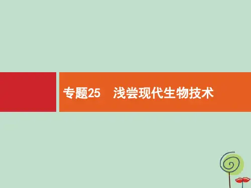 浙江高考生物(选考)复习课件25浅尝现代生物技术