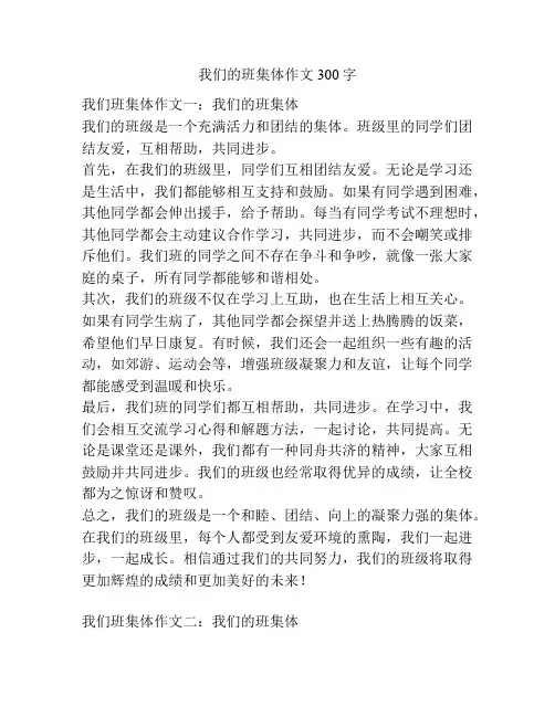 我们的班集体作文300字