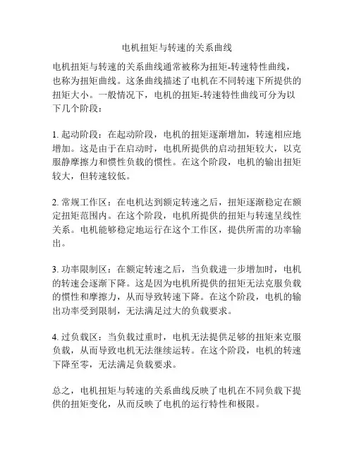 电机扭矩与转速的关系曲线