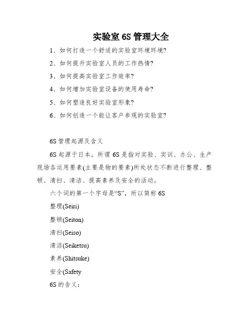 实验室6S管理大全