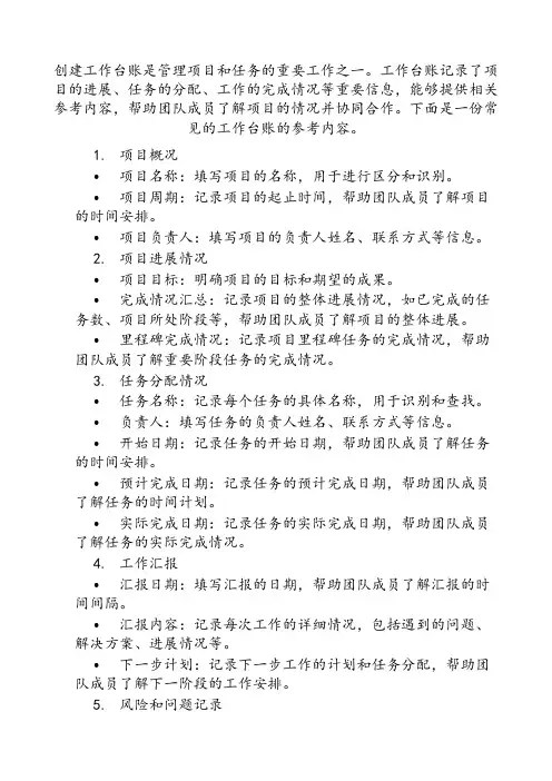 文明单位创建工作台账