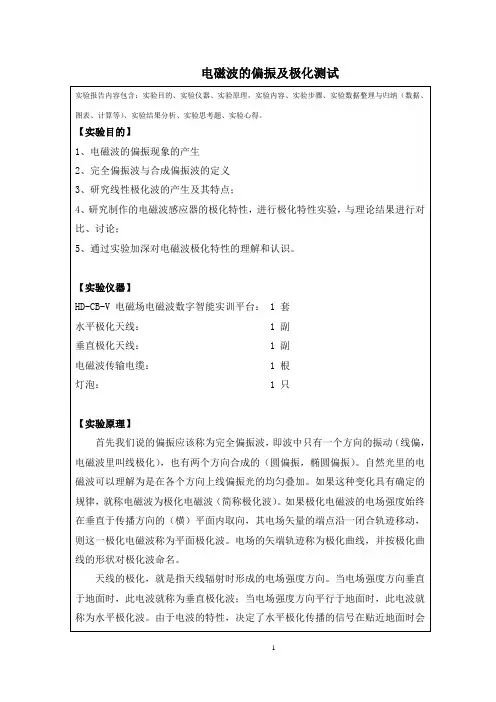 电磁波的偏振及极化测试