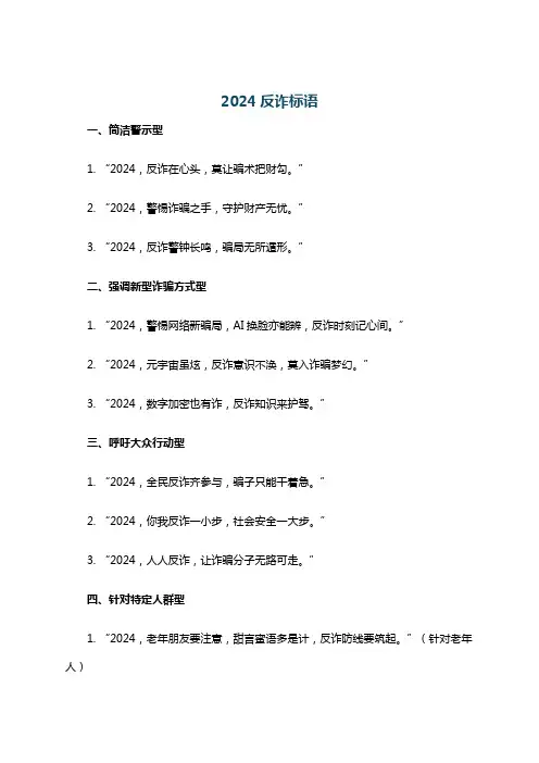 2024反诈标语