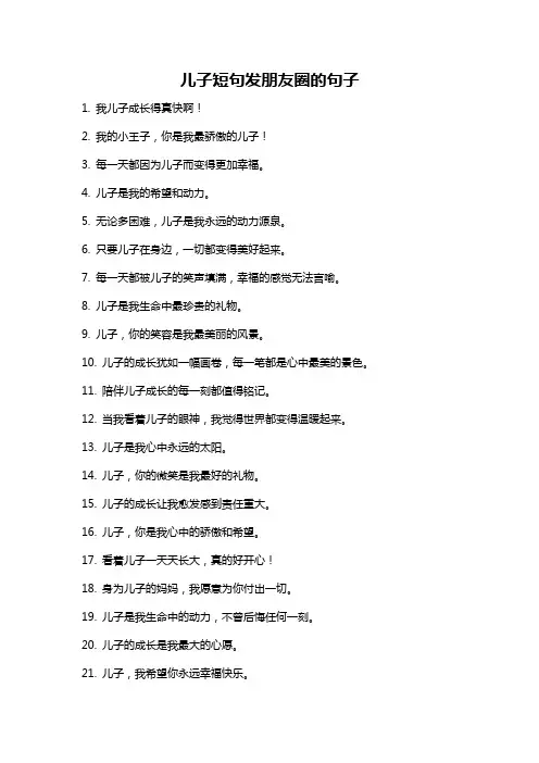 儿子短句发朋友圈的句子