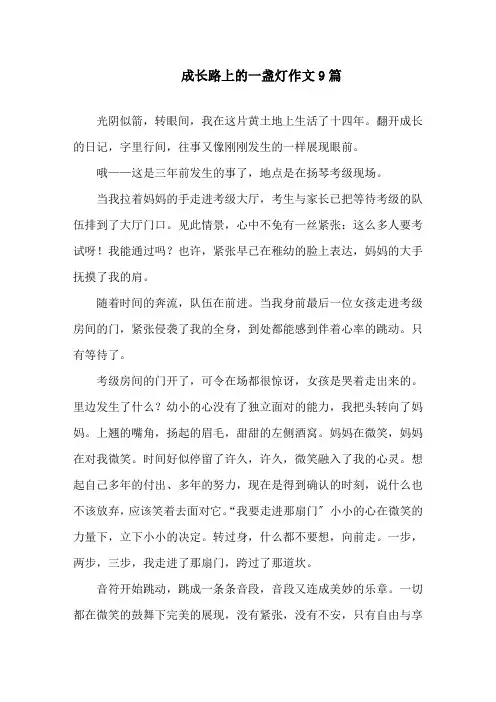 中小学成长路上的一盏灯作文9篇