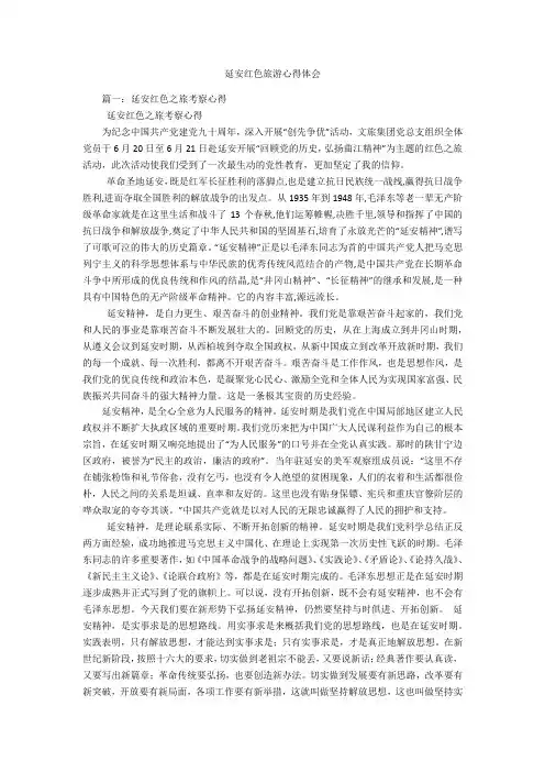 延安红色旅游心得体会