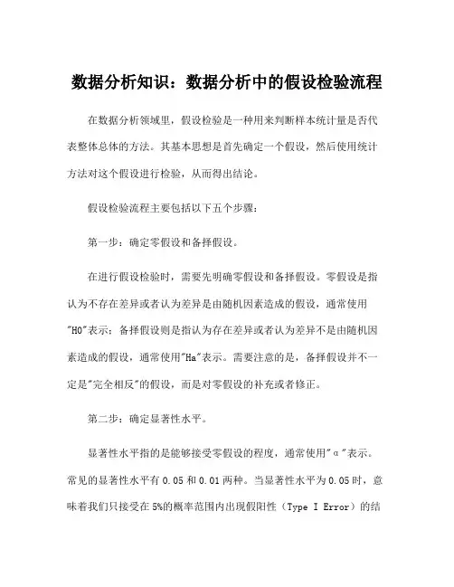数据分析知识：数据分析中的假设检验流程