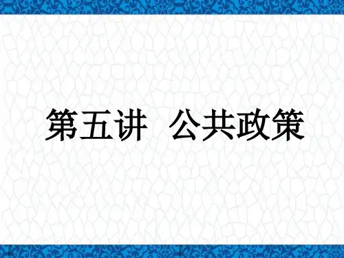 公共管理学PPT课件：第五讲 公共政策