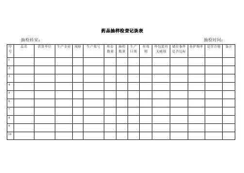 药品抽样检查记录表