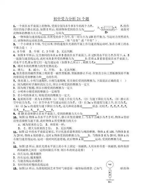 初中受力分析个题