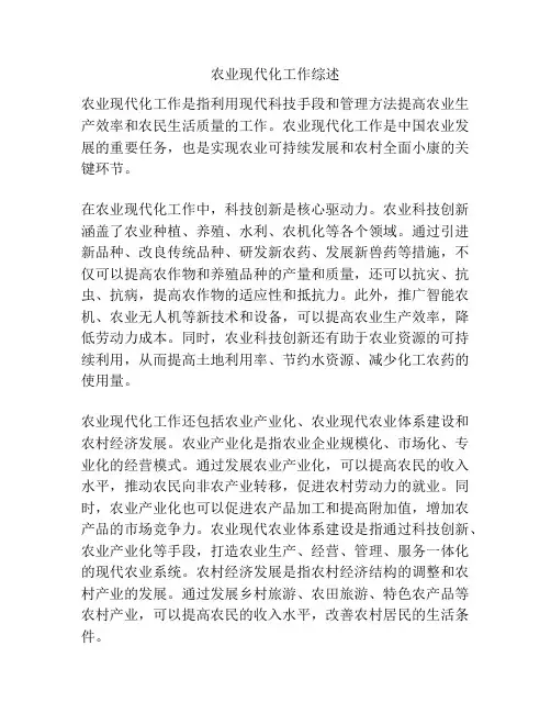 农业现代化工作综述