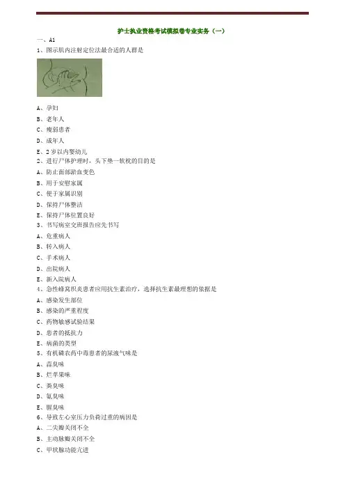 护士执业资格考试模拟卷专业实务(一)