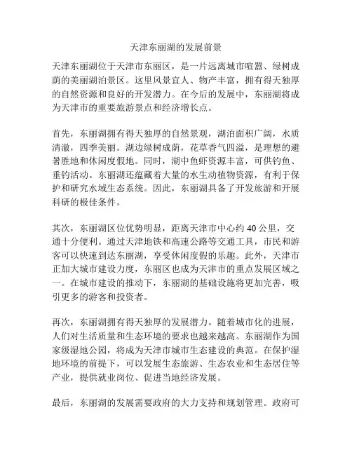 天津东丽湖的发展前景