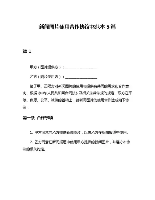 新闻图片使用合作协议书范本5篇