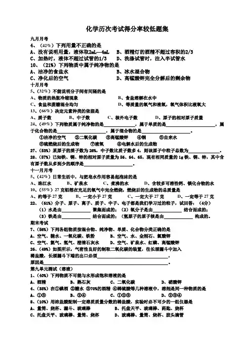 2012年天津市中考化学模拟试题及答案