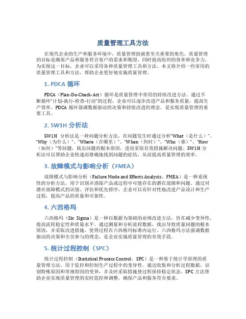 质量管理工具方法