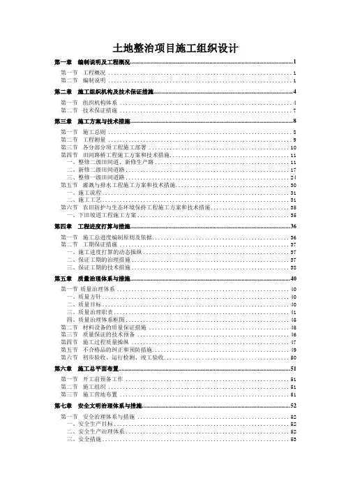 土地整治项目施工组织设计