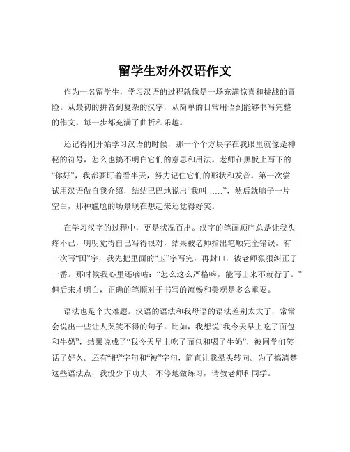 留学生对外汉语作文