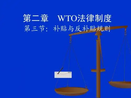国际商法,第二章  WTO法律制度 第三节 反补贴规则