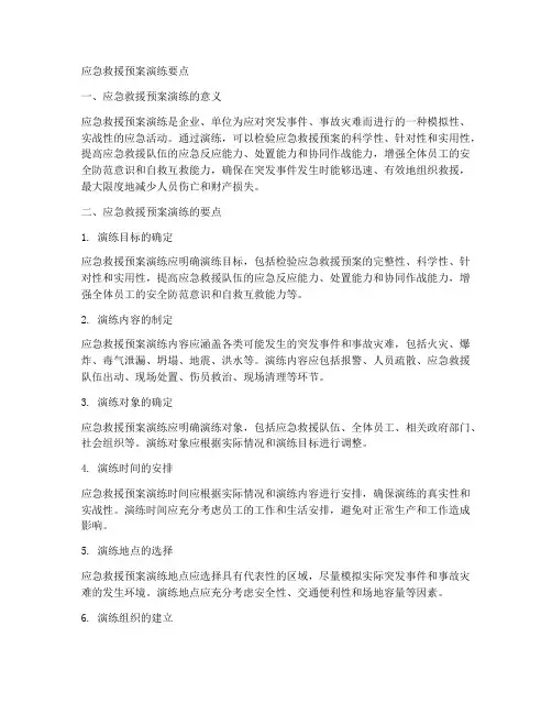 应急救援预案演练要点