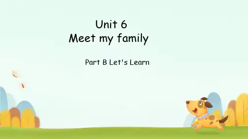 Unit 6 !Part B Let’s learn( 课件)-人教PEP版英语四年级上册