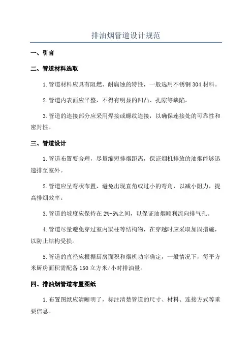 排油烟管道设计规范