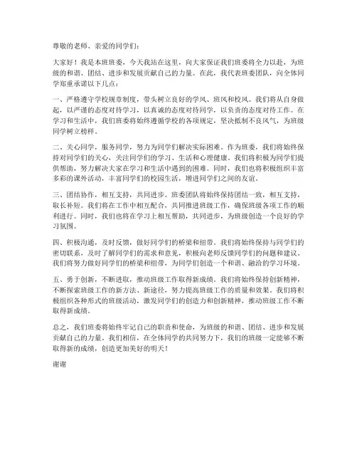 班委的保证书