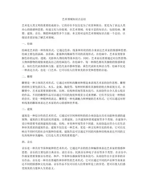 艺术领域知识点总结
