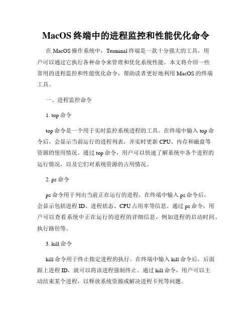 MacOS终端中的进程监控和性能优化命令